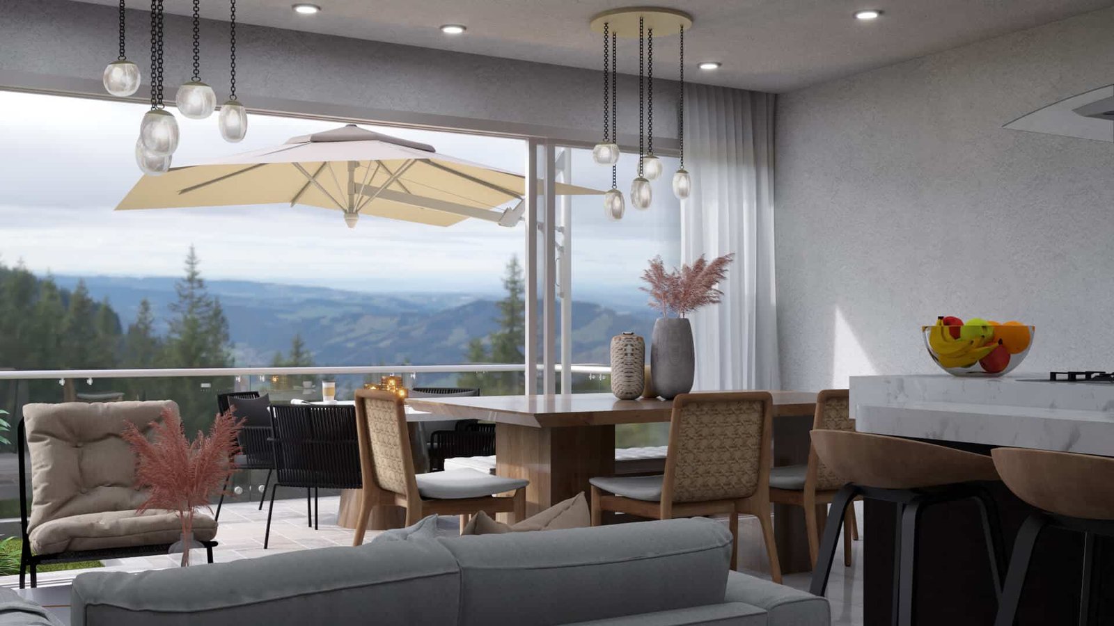 estancia-comedor-vista-montaña